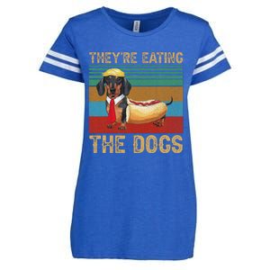 They’Re Eating The Dogs 2024 Retro Funny Dachshund Weiner Gift Enza Ladies Jersey Football T-Shirt