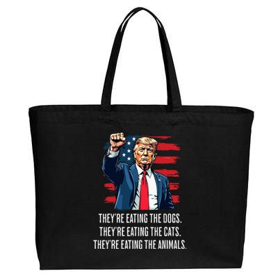 TheyRe Eating The Dogs TheyRe Eating The Cats And Animals Cotton Canvas Jumbo Tote