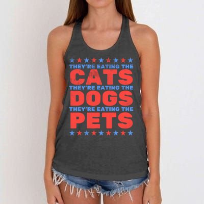 TheyRe Eating The Dogs Eating The Cats Election 2024 Women's Knotted Racerback Tank