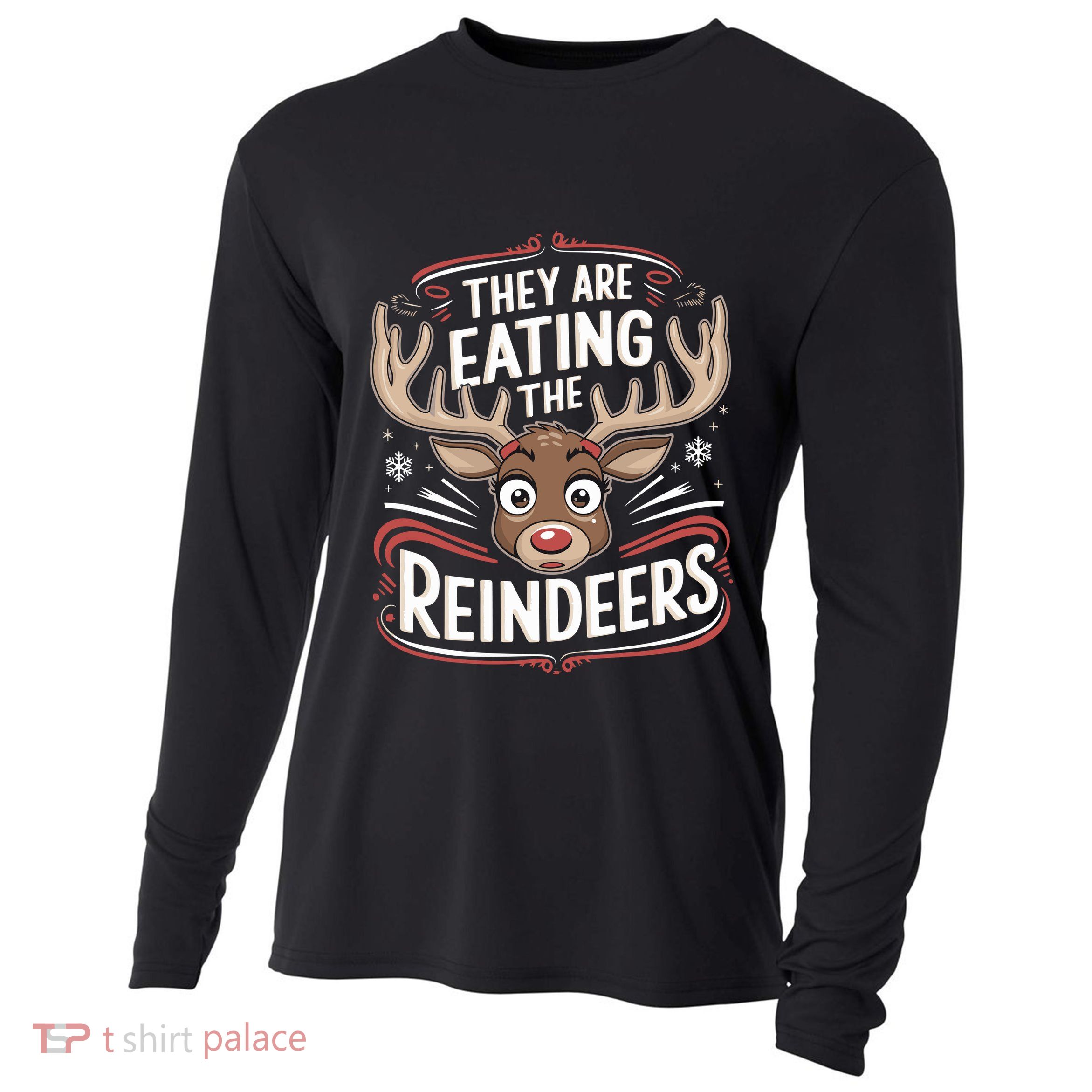 TheyRe Eating The Reindeers Funny Christmas Cooling Performance Long Sleeve Crew