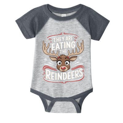 TheyRe Eating The Reindeers Funny Christmas Infant Baby Jersey Bodysuit