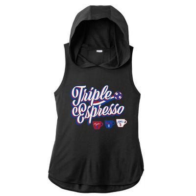 Triple Espresso Ladies PosiCharge Tri-Blend Wicking Draft Hoodie Tank