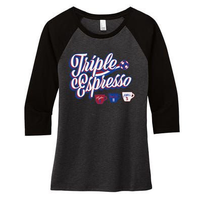 Triple Espresso Women's Tri-Blend 3/4-Sleeve Raglan Shirt