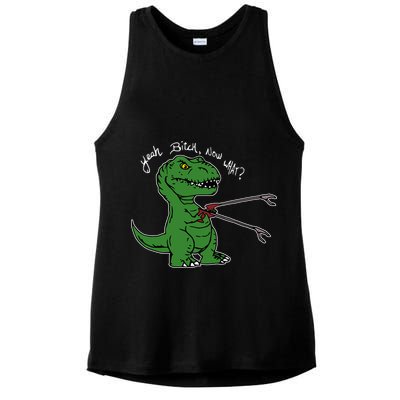 TRex Evolved T Rex With Grabbers Ladies PosiCharge Tri-Blend Wicking Tank