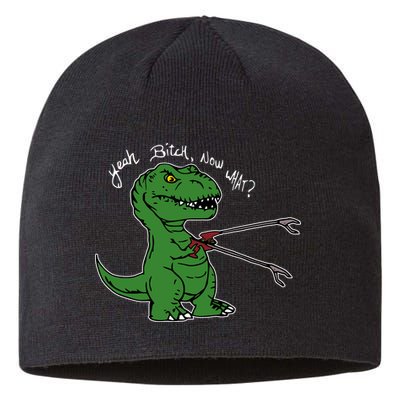 TRex Evolved T Rex With Grabbers Sustainable Beanie