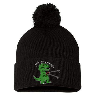 TRex Evolved T Rex With Grabbers Pom Pom 12in Knit Beanie