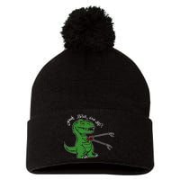 TRex Evolved T Rex With Grabbers Pom Pom 12in Knit Beanie