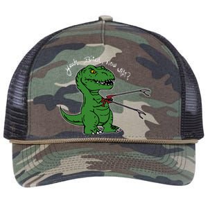 TRex Evolved T Rex With Grabbers Retro Rope Trucker Hat Cap