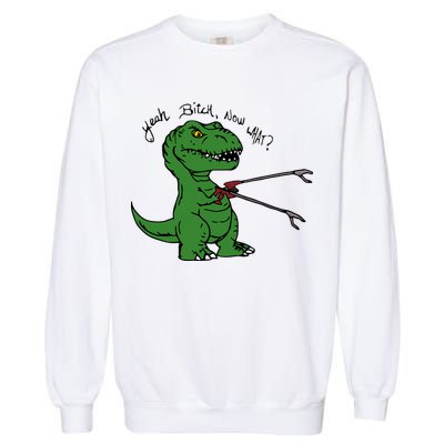 TRex Evolved T Rex With Grabbers Garment-Dyed Sweatshirt