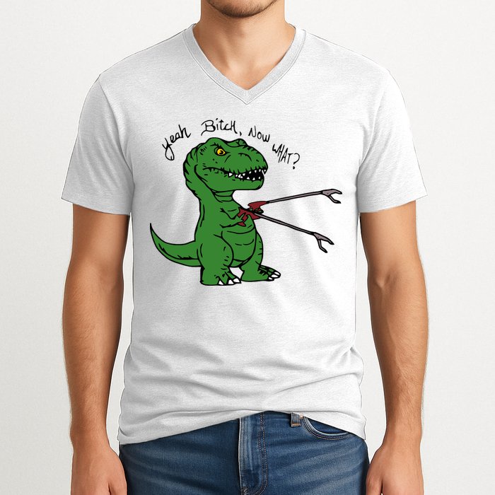 TRex Evolved T Rex With Grabbers V-Neck T-Shirt