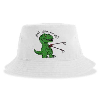 TRex Evolved T Rex With Grabbers Sustainable Bucket Hat