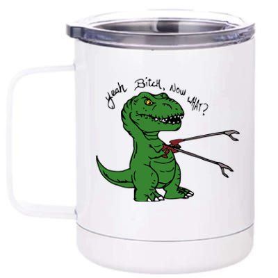 TRex Evolved T Rex With Grabbers 12 oz Stainless Steel Tumbler Cup