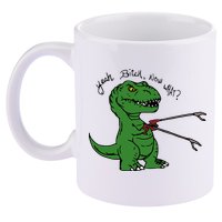 TRex Evolved T Rex With Grabbers 11oz C Handle Ceramic Mug