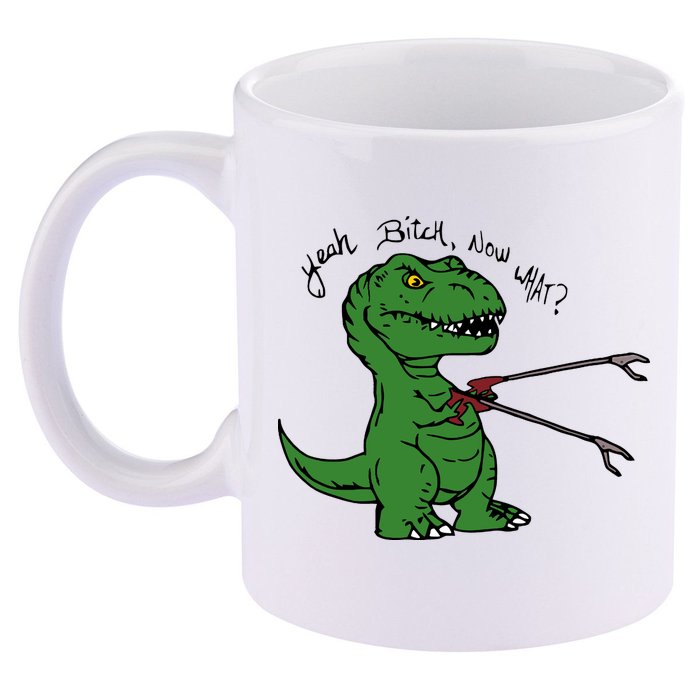 TRex Evolved T Rex With Grabbers 11oz C Handle Ceramic Mug