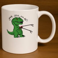TRex Evolved T Rex With Grabbers 11oz C Handle Ceramic Mug