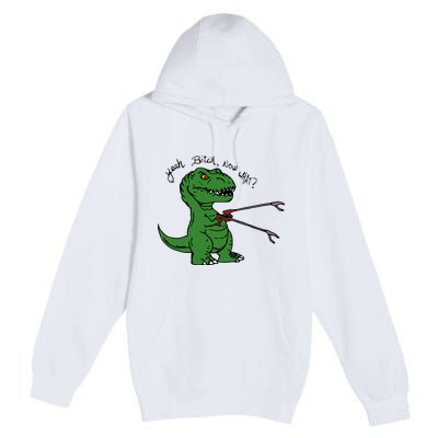 TRex Evolved T Rex With Grabbers Premium Pullover Hoodie