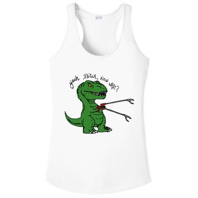 TRex Evolved T Rex With Grabbers Ladies PosiCharge Competitor Racerback Tank