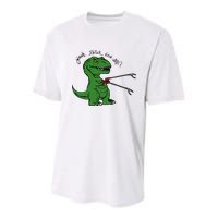 TRex Evolved T Rex With Grabbers Youth Performance Sprint T-Shirt