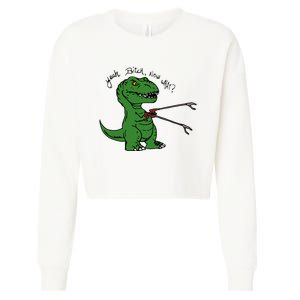 TRex Evolved T Rex With Grabbers Cropped Pullover Crew