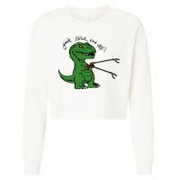 TRex Evolved T Rex With Grabbers Cropped Pullover Crew
