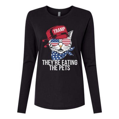 TheyRe Eating The Pets Cat Trump Parody Womens Cotton Relaxed Long Sleeve T-Shirt