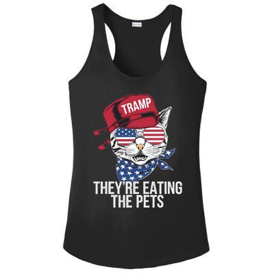 TheyRe Eating The Pets Cat Trump Parody Ladies PosiCharge Competitor Racerback Tank