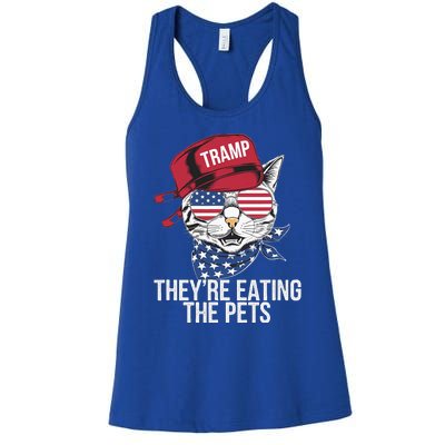 TheyRe Eating The Pets Cat Trump Parody Women's Racerback Tank