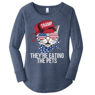 TheyRe Eating The Pets Cat Trump Parody Women's Perfect Tri Tunic Long Sleeve Shirt