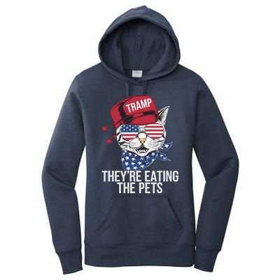 TheyRe Eating The Pets Cat Trump Parody Women's Pullover Hoodie