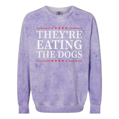 TheyRe Eating The Dogs 2024 Election Vintage Funny Colorblast Crewneck Sweatshirt