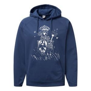 The Empress Tarot Card Iii Performance Fleece Hoodie