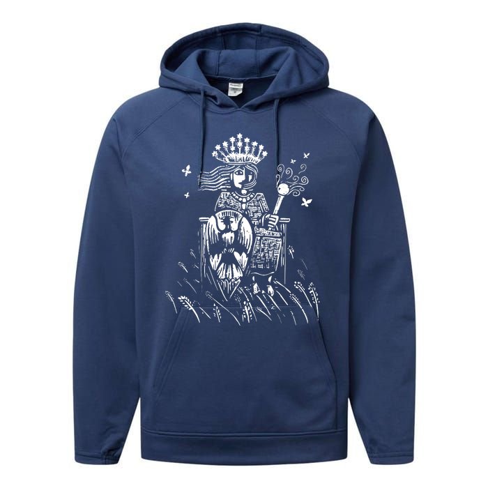 The Empress Tarot Card Iii Performance Fleece Hoodie