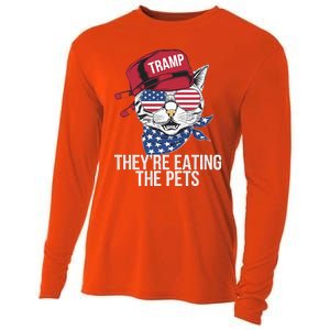 Theyre Eating The Pets Funny Cat Trump Cooling Performance Long Sleeve Crew