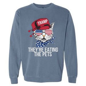 Theyre Eating The Pets Funny Cat Trump Garment-Dyed Sweatshirt