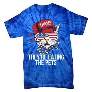 Theyre Eating The Pets Funny Cat Trump Tie-Dye T-Shirt