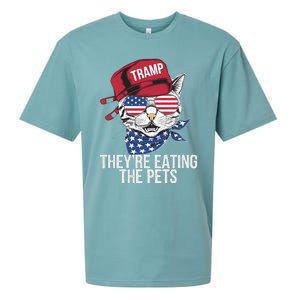 Theyre Eating The Pets Funny Cat Trump Sueded Cloud Jersey T-Shirt