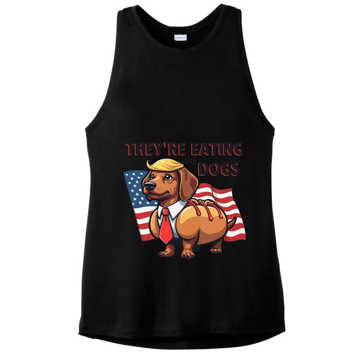 TheyRe Eating The Dogs Trump Hot Dog Ladies PosiCharge Tri-Blend Wicking Tank