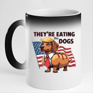 TheyRe Eating The Dogs Trump Hot Dog 11oz Black Color Changing Mug