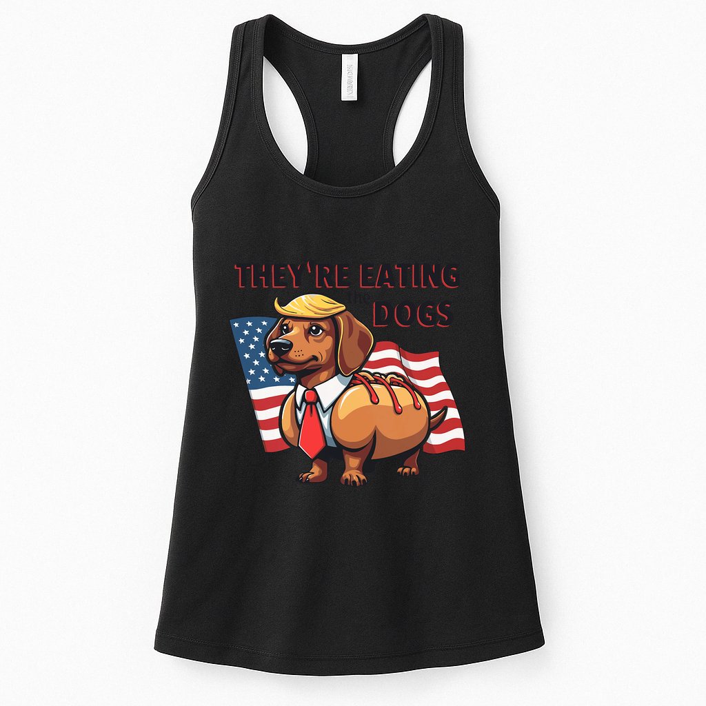 TheyRe Eating The Dogs Trump Hot Dog Womens Tank Top