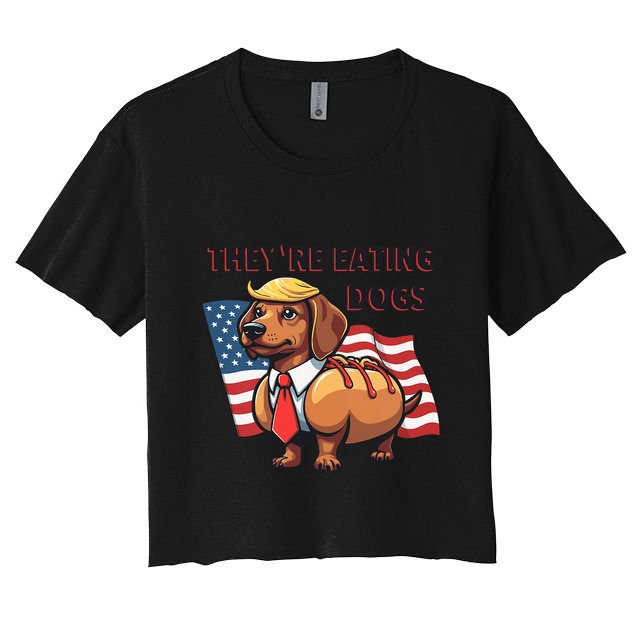 TheyRe Eating The Dogs Trump Hot Dog Crop Top