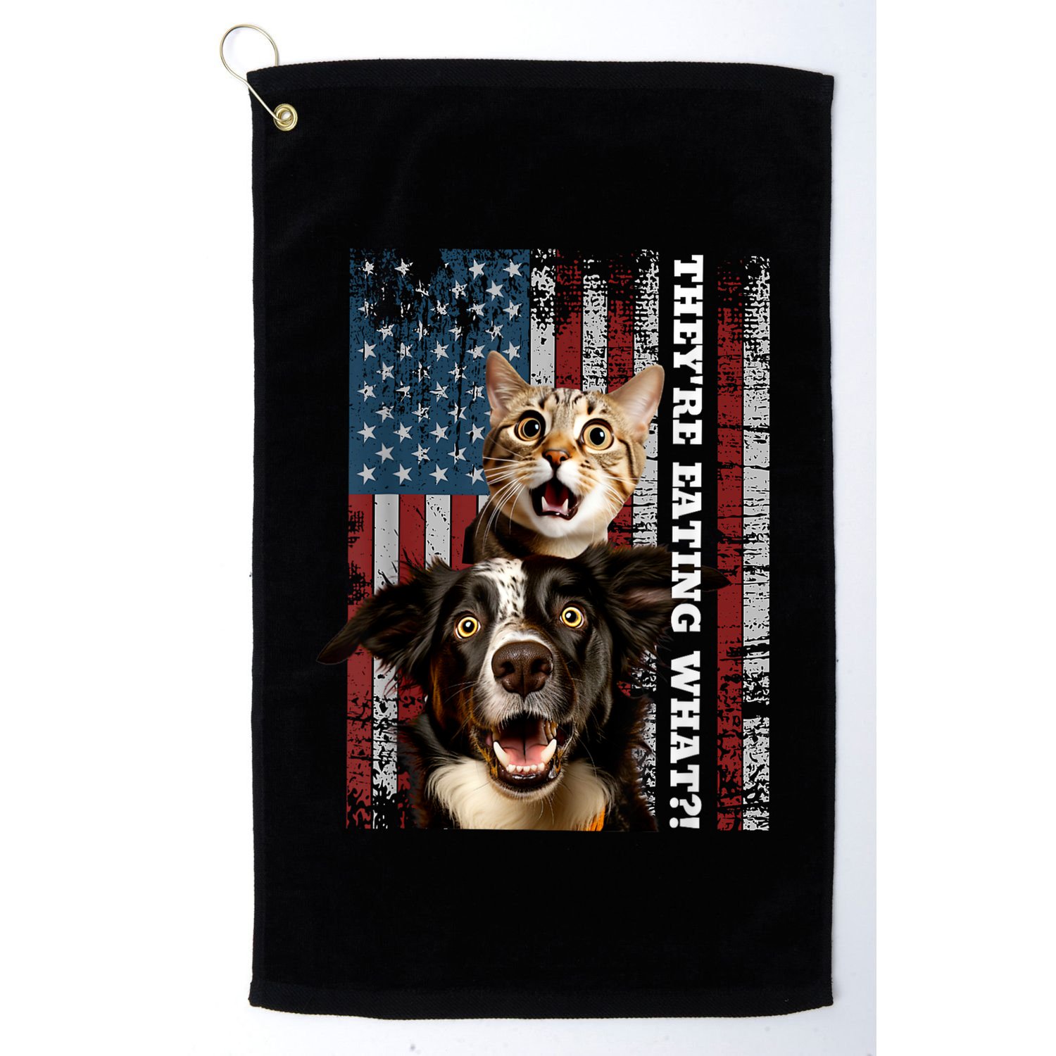 TheyRe Eating The Dogs Cats Pets Save Our Pets Trump Funny Golf Towel