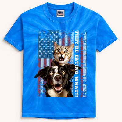 TheyRe Eating The Dogs Cats Pets Save Our Pets Trump Funny Kids Tie-Dye T-Shirt
