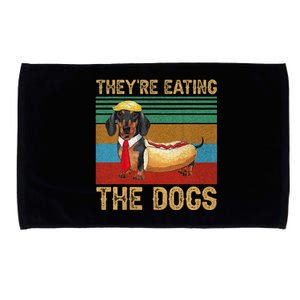 They’Re Eating The Dogs 2024 Retro Funny Dachshund Weiner Microfiber Hand Towel