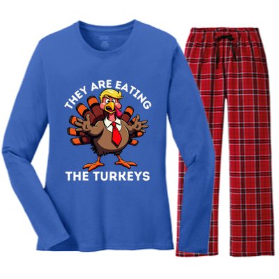 TheyRe Eating The Turkeys Women's Long Sleeve Flannel Pajama Set 