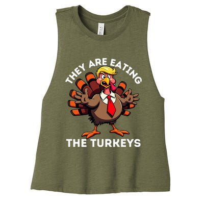 TheyRe Eating The Turkeys Women's Racerback Cropped Tank