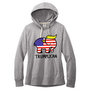 Trumplican Elephant TrumpFunny RepublicanUltra Maga 2024 Women's Fleece Hoodie