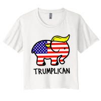 Trumplican Elephant TrumpFunny RepublicanUltra Maga 2024 Women's Crop Top Tee