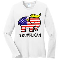 Trumplican Elephant TrumpFunny RepublicanUltra Maga 2024 Ladies Long Sleeve Shirt