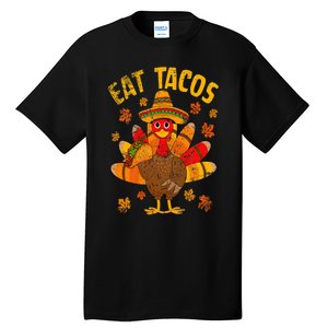 Turkey Eat Tacos Mexican Sombrero Thanksgiving Family Tall T-Shirt