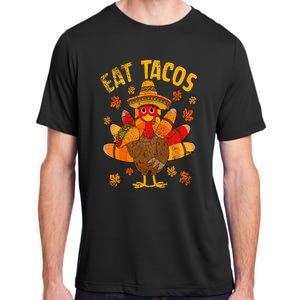 Turkey Eat Tacos Mexican Sombrero Thanksgiving Family Adult ChromaSoft Performance T-Shirt